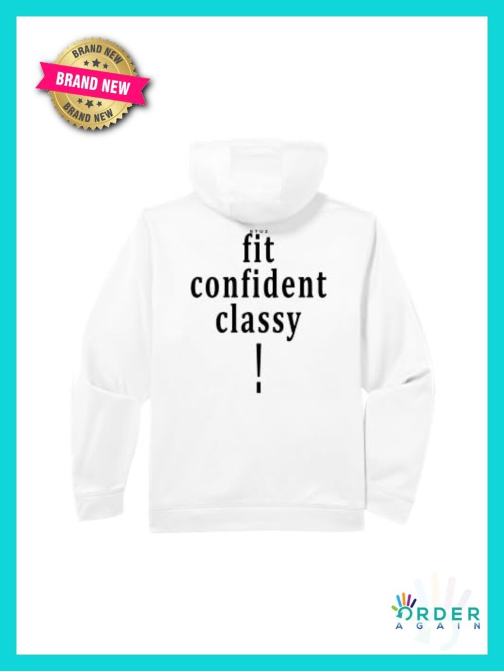 Fitness Quote Back Print Performance Hoodie Moisture Wicking Gym Workout